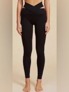 S. Christina NWT Black Leggings w/ side cut outs.‎  Size Large